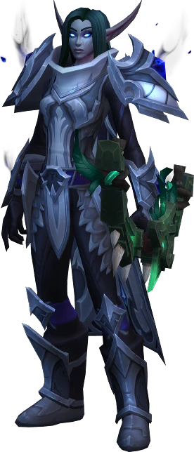 Elènoir in currently equipped armor